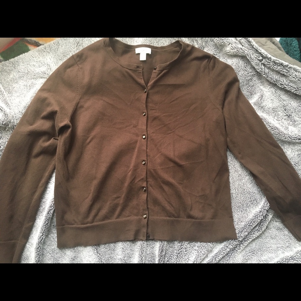 Brown aesthetic cardigan button up